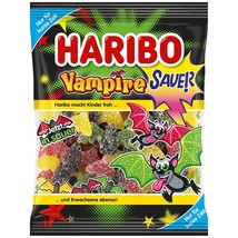 Haribo VAMPIRES Sour licorice gummies -175g -Made in Germany-Halloween FREE SHIP - £6.71 GBP