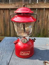 Vintage Coleman Lantern Model 200a Bright Red Dated 1/70 w/ Glass Globe - £77.89 GBP