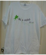 Kids Wish Network  T Shirt white Be a Hero Size Large 100% Cotton - $11.43 CAD