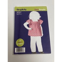 Simplicity Sew Simple Sewing Pattern 2027 Size A (1/2 - 4) Toddler&#39;s Top Shirt - £4.67 GBP