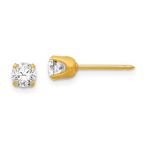 Inverness 14k 4.25mm CZ Post Earrings 64E - $2,441.54 MXN
