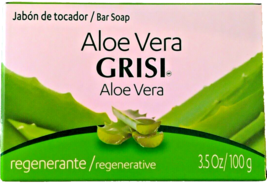 Jabon Grisi Aloe Vera Natural Soap Regenerative 3.5 Oz Scented Bar Body Bath NEW - $6.50