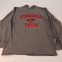 Virginia VT Tech Gray Long Sleeve Champion Authentic Athletic Apparel Ts... - $12.46