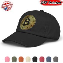 Bitcoin Symbol  Distressed Cap Hat 100% Cotton Crypto Trend Logo Halving... - $24.99