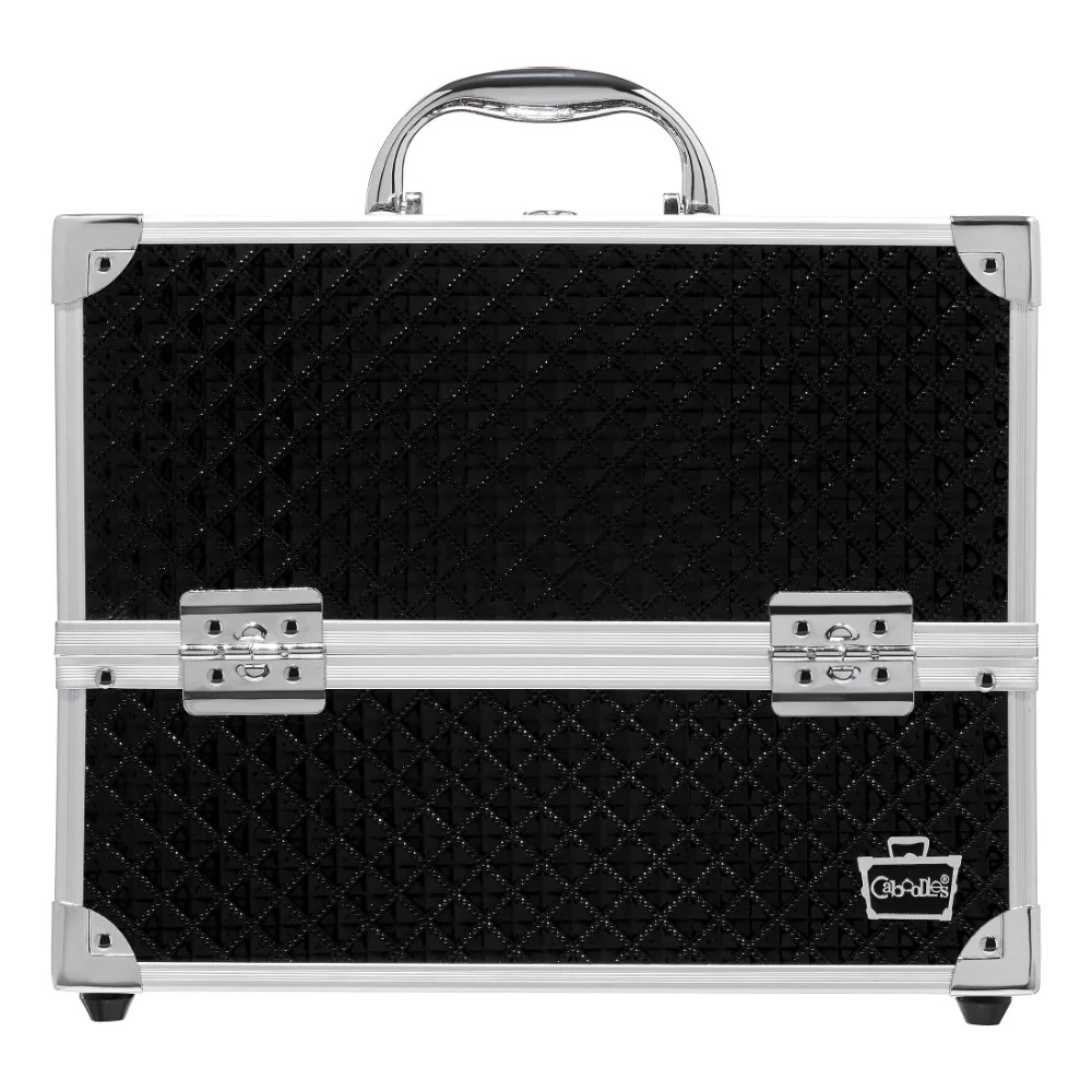 Lovestruck 11.75 Ultimate Makeup Train Case, Black Organizer Travel Professional - £66.83 GBP