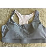 NEW Running Girl High Impact Light Blue White Sports Bra Racerbsck 2XL XXL - $268.68 MXN