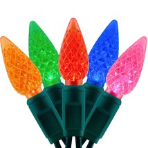 Multicolor One-Piece C6 Led Christmas Lights, Total 71 Feet 140 Count 2 ... - $65.99