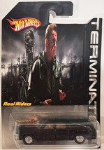 Black Cadillac Hearse Custom Hot Wheels Car w/ Real Riders Terminator Se... - $118.25