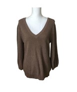 Seventh Avenue NY&amp;C Womens Knit Sweater Size L Brown Shimmery Metallic T... - $14.12