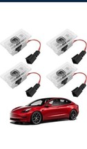 for Tesla Car Door LED Logo Projector Puddle Lights 4 pack, White  - $19.80