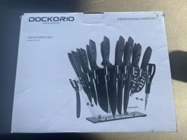 Dockorio DCK-19 Black (19-Piece) High-Carbon Stainless Steel Kitchen Kni... - £41.15 GBP