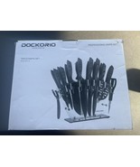 Dockorio DCK-19 Black (19-Piece) High-Carbon Stainless Steel Kitchen Kni... - £39.40 GBP