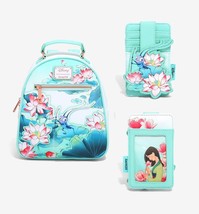 Loungefly Disney Mulan: Cri-Kee &amp; Mulan Lotus Mini Backpack &amp; Cardholder Set - £127.13 GBP