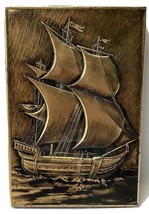 Vintage Ship Sailboat Embossed Nautical Trinket Toffee Tin Candy Contain... - £59.95 GBP