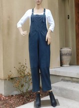 Navy Leather Overalls by Vintage De Luxe, 42IT/6US, midnight blue color - $163.35