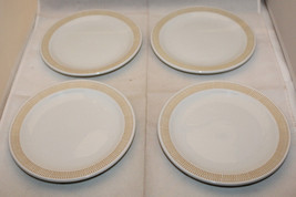 Rosenthal White Mustard Yellow Set of 4 Dessert Pie Plate 17cm 6 3/4&quot; Ge... - $93.56
