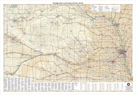 Nebraska Recreation Laminated Wall Map (MSH)(BM) - £150.78 GBP