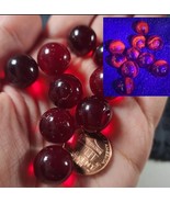 Lot Of 10 Vtg Red Clear Translucent UV Reactive Ruby Cherry Ghost Glass ... - $24.66 CAD