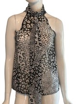 Elan Women’s Sleeveless Top Size Small High Neck Animal Print - £11.84 GBP