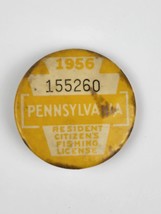 1956 Pennsylvania Resident Citizens Fishing License Pinback Badge 1.75&quot; ... - £17.44 GBP