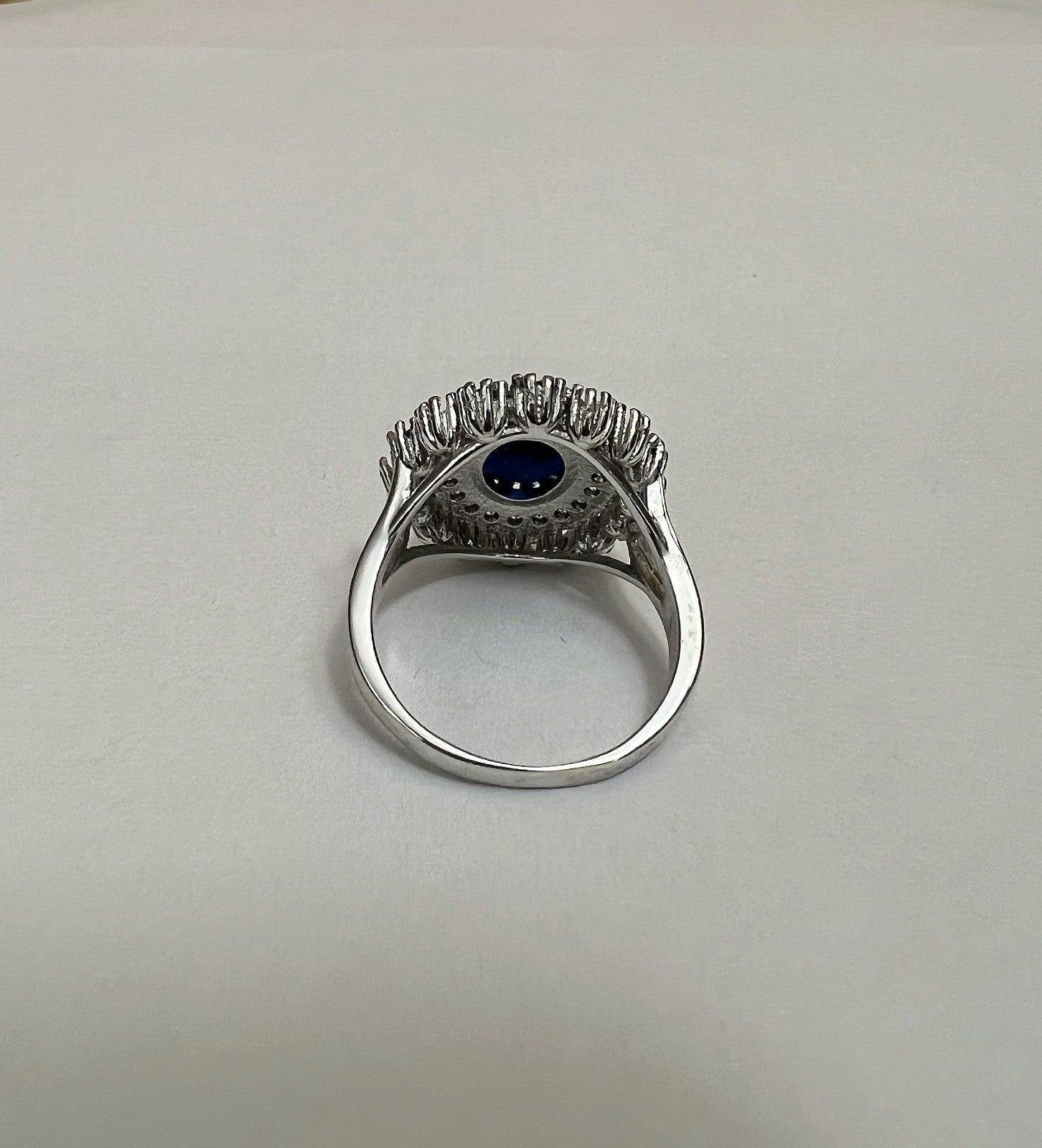 Blue Flower Type Ring Silver Colored Band Size 8-10 Approx Item image 6