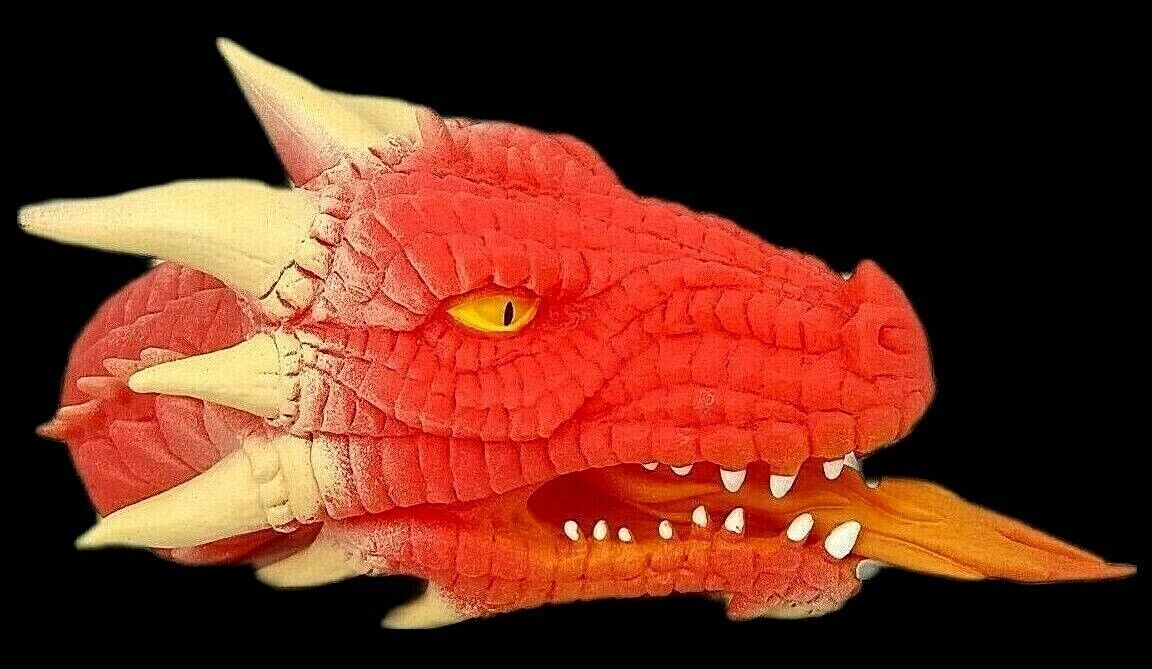 Red Dragon Schylling Ferocious Fire Breathing Soft Rubber Hand Puppet Medevil 3+ - $10.00