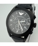 Emporio Armani Quartz Watch AR-5904 Men 50m Black Steel Chronograph~Need... - $846.22 MXN