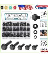 Complete 272Pcs Metric Bolt Kit - Black Zinc Plated, Full Thread Sizes I... - $756.80 MXN