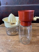 Vintage Plastic Gemco Citrus Reamer and Spice Nut Grinder Glass Jars - $19.33