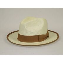 Men's Bruno Capelo Genuine Straw Hat Snap Brim Fedora PANAMA PM591 Ivory image 2