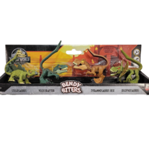 JURASSIC WORLD Bendy Biters Stegosaurus Velociraptor Tyrannosaurus Dilophosaurus - £11.80 GBP