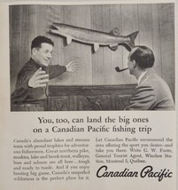 1961 Print Ad Canadian Pacific Railroad Fishing Trips Huge Fish Mount - $14.38