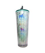 Starbucks Iridescent Tumbler Color-Change Venti Holographic Green Cup 24... - $41.94