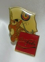 Coca-Cola 1996 South Korean Olympics Lapel Pin Hodori  Tiger and Olympic Flag - £2.72 GBP