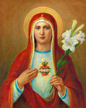 Art print  Immaculate Heart of Virgin Mary angel Saint 24&quot;X18&quot; - £20.08 GBP