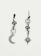Studded Serpent Star Crescent Moon Earrings - £8.79 GBP