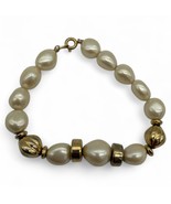 Vintage Trifari Faux Pearl &amp; Gold-Tone Beaded Bracelet With Lobster Clas... - $585.60 MXN