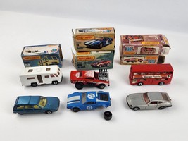 Lot 1970's Matchbox Cars w/ Boxes Red Rider Londoner Mobile Home Pantera Datsun - $63.35
