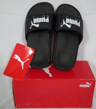 Puma Boy&#39;s Slide Beach Sandals Slippers Black /White Size 13 M - $33.52