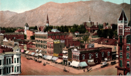 Vtg Postcard Ogden, Utah, Looking toward the Wasatch Mountains, Street View - £5.24 GBP