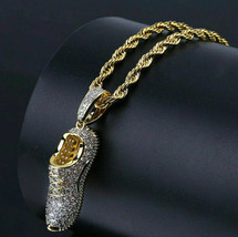 1.50Ct Round Diamond Unisex Shoe Pendant Charm 14k Yellow Gold Over Free chain - $123.69