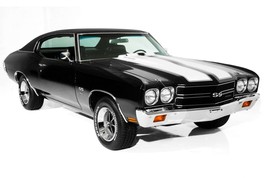 1970 Chevy Chevelle SS 454 black-white | 24x36 inch poster | classic car - £17.56 GBP