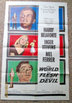 Inger Stevens,H. Belafonte ( World,The Flesh &amp; The Devil) ORIG,1959 Movie Poster - £261.24 GBP