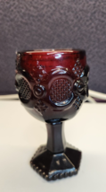 Avon Cape Cod Red Glass Wine Goblet 4.5&quot;  With Candle - £6.00 GBP
