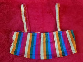 Motel Rainbow Top Large Stretch Stripe Multicolor - $6.83