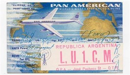 QSL Card Pan American L U 1 C M Republica Argentina 1959 - £9.34 GBP