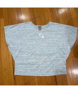 Chico&#39;s Cotton Blend Trio Spacedye Stripe Flutter-Sleeve Top Size 3 (XL ... - $22.00