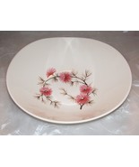Vtg Knowles Coral Pine Vegetable Serving Bowl- 9&quot; Pink Flower /Brown Ste... - $13.64 CAD
