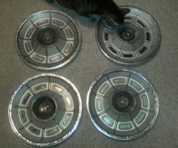 Vintage Full Set of Ford Maverick Hubcaps 1970&#39;s Era Hub Caps Wheel Covers 4 - £112.17 GBP