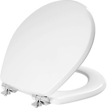 Mayfair 26CHSLA 000 Round Molded Wood Toilet Seat, White w/Chrome Hinges. - $31.68